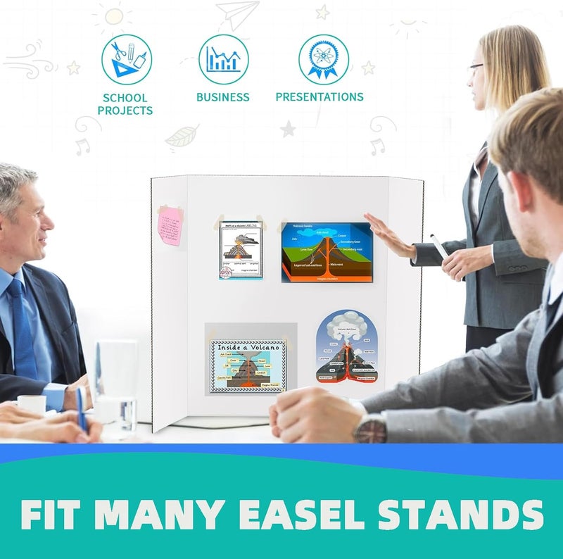 Doubleggs Trifold Poster Board 24"x16", 6 Pack Small Corrugated Boards for School Projects, Science Fairs, Office Presentations - Image 5